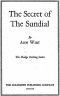 [Gutenberg 40041] • The Secret of the Sundial / Madge Sterling Series, #3